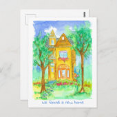 家ビクトリアン猫の水の色を動かす告知 ポストカード (正面/裏面)