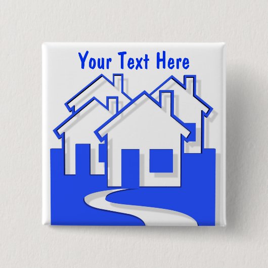 家ボタンPin 缶バッジ (正面)