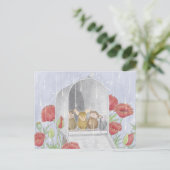 家マウスのDesigns®の郵便はがき ポストカード (スタンド正面)