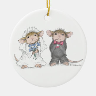 家マウスのDesigns®パーソナライズな結婚式のオーナメント セラミックオーナメント
