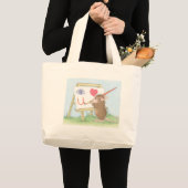 家マウスDesigns® -トートバック ラージトートバッグ (正面(商品))