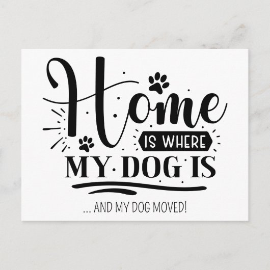 家モダンおもしろいは犬が動く場所 案内ポストカード (正面)