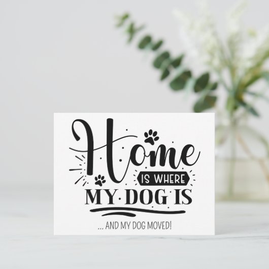 家モダンおもしろいは犬が動く場所 案内ポストカード (スタンド正面)