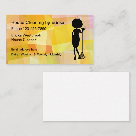 家モダンの掃除名刺 名刺 (正面/裏面)