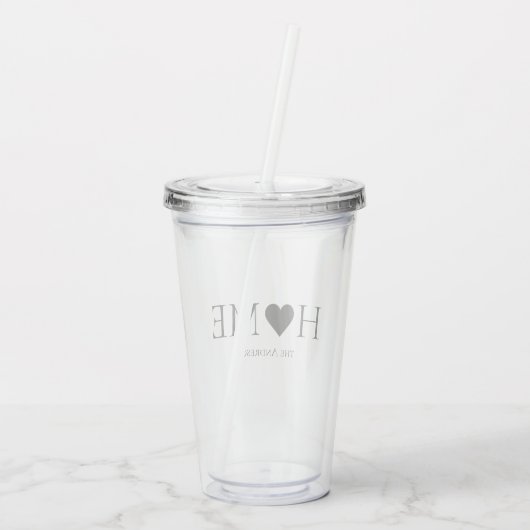 家モダンミニマル家族のギフパーソナライズされたト アクリルタンブラー (裏面)