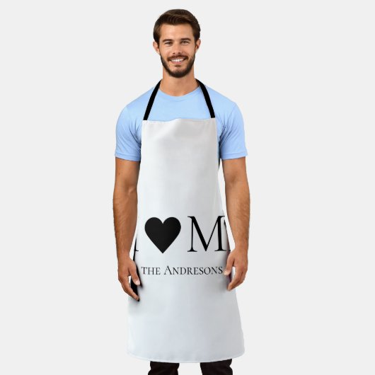 家モダンミニマル家族のギフパーソナライズされたト エプロン (着用した状態)