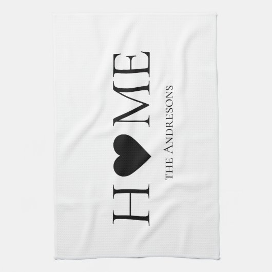 家モダンミニマル家族のギフパーソナライズされたト キッチンタオル (縦)