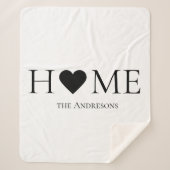 家モダンミニマル家族のギフパーソナライズされたト シェルパブランケット (正面)