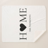 家モダンミニマル家族のギフパーソナライズされたト シェルパブランケット (正面(横))
