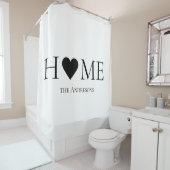 家モダンミニマル家族のギフパーソナライズされたト シャワーカーテン (インサイチュ)