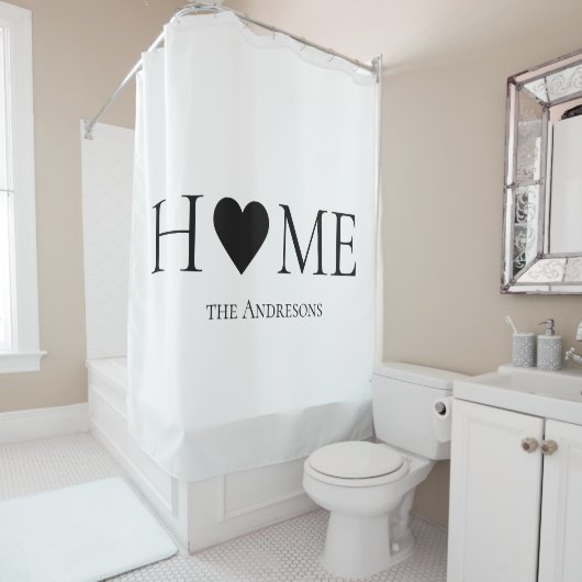 家モダンミニマル家族のギフパーソナライズされたト シャワーカーテン (インサイチュ)