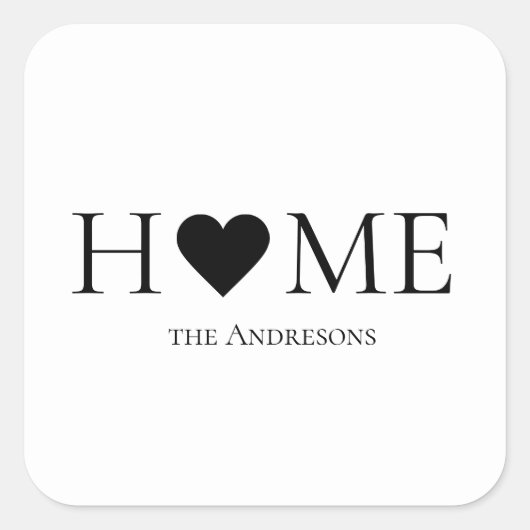 家モダンミニマル家族のギフパーソナライズされたト スクエアシール (正面)