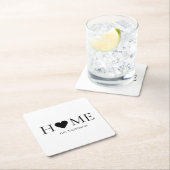 家モダンミニマル家族のギフパーソナライズされたト スクエアペーパーコースター (インサイチュ)