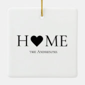 家モダンミニマル家族のギフパーソナライズされたト セラミックオーナメント (裏面)