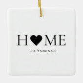 家モダンミニマル家族のギフパーソナライズされたト セラミックオーナメント (正面)