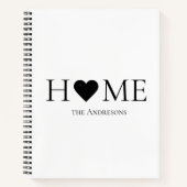 家モダンミニマル家族のギフパーソナライズされたト ノートブック (正面)