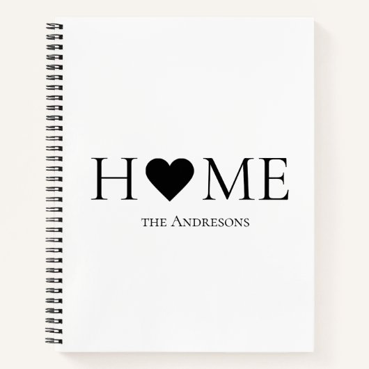 家モダンミニマル家族のギフパーソナライズされたト ノートブック (正面)