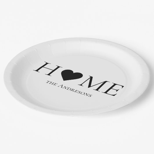 家モダンミニマル家族のギフパーソナライズされたト ペーパープレート (アングル)