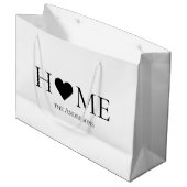 家モダンミニマル家族のギフパーソナライズされたト ラージペーパーバッグ (正面アングル)
