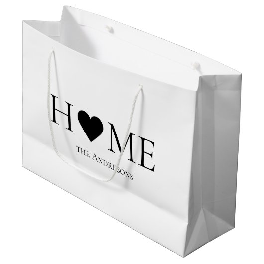 家モダンミニマル家族のギフパーソナライズされたト ラージペーパーバッグ (正面アングル)