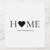 家モダンミニマル家族のギフパーソナライズされたト ワインラベル (シングルラベル)