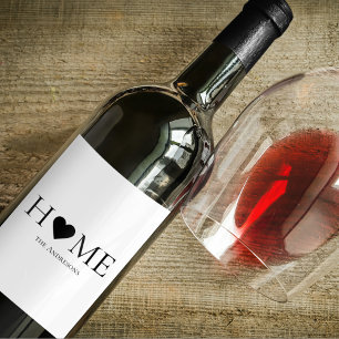 家モダンミニマル家族のギフパーソナライズされたト ワインラベル