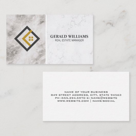 家モダン不動産仲介業者ロゴ 予約カード (正面/裏面)