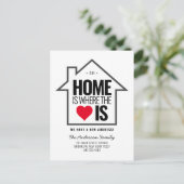 家モダン内のハート変更の新しい住所の移動 案内ポストカード (スタンド正面)