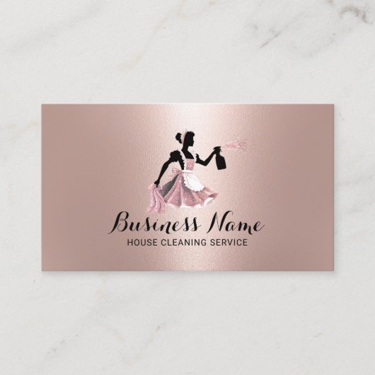 家モダン内清掃サービストレンディーバラ金ゴールド 名刺 (正面)