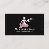 家モダン内清掃サービスバラ金ゴールド&ブラック 名刺 (正面)