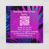 家モダン内清掃メイドロゴQRコード スクエア名刺 (裏面)