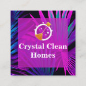 家モダン内清掃メイドロゴQRコード スクエア名刺 (正面)