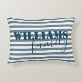 家モダン家ストライプモノグラム アクセントクッション (正面)