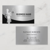 家モダン掃除メイドサービスシルエレガントバー 名刺 (正面/裏面)