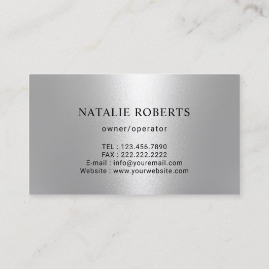 家モダン掃除メイドサービスシルエレガントバー 名刺 (裏面)