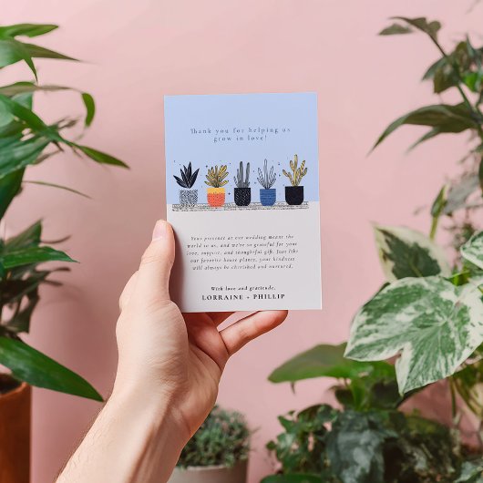 家モダン植結婚物サンキューカード サンキューカード