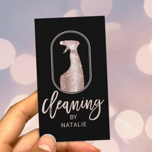 家モダン清掃用ロゴバラ金ゴールドタイポグラフィ 名刺