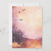 家不気味とこうもりハロウィーン誕生日パーティー 招待状 (裏面)