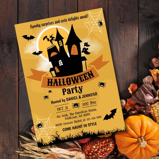 家不気味幽霊のよく出るムーンライトエリーハロウィーン 招待状