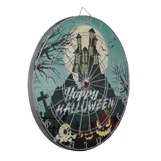 家不気味幽霊のよく出る衣装夜空ハロウィーン ダーツボード (正面左)