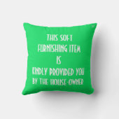 家主が家のユーモアをジョークにする クッション (裏面)