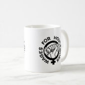 家事のキャンペーンロゴのマグのための賃金 コーヒーマグカップ (正面右)