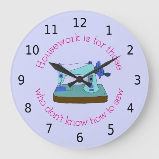 家事は縫い方を知らない人のためのものだ ラージ壁時計 (正面)