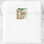 家事をする女性 スクエアシール (バッグ)