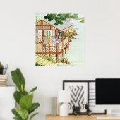 家事をする女性 ポスター (ホームオフィス)