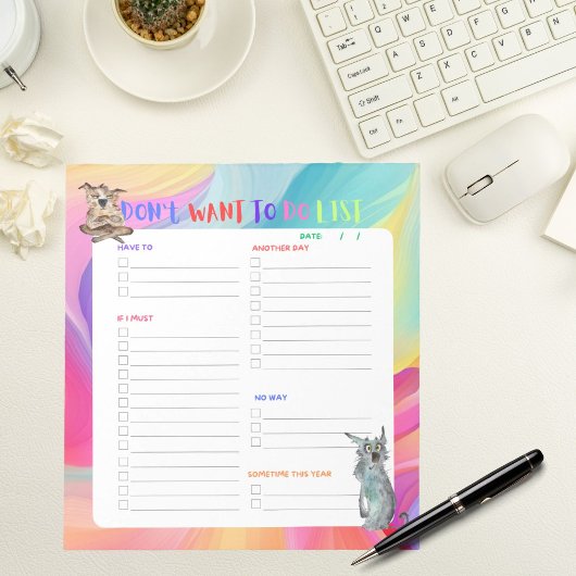 家事をリストアップしたくない ノートパッド