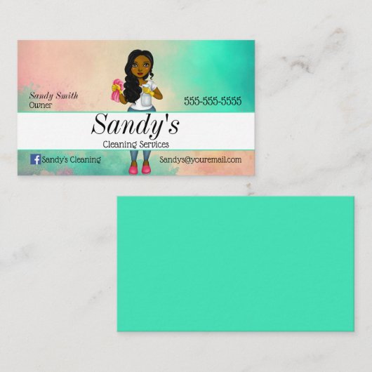 家事カラフル業 名刺 (正面/裏面)