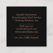 家事メイドサービス清掃バラ金ゴールド スクエア名刺 (裏面)