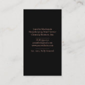 家事メイドサービス清掃バラ金ゴールド 名刺 (裏面)