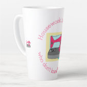 家事ユーモアヴィンテージ裁縫機械のパーソナライズ カフェラテマグ (左アングル)